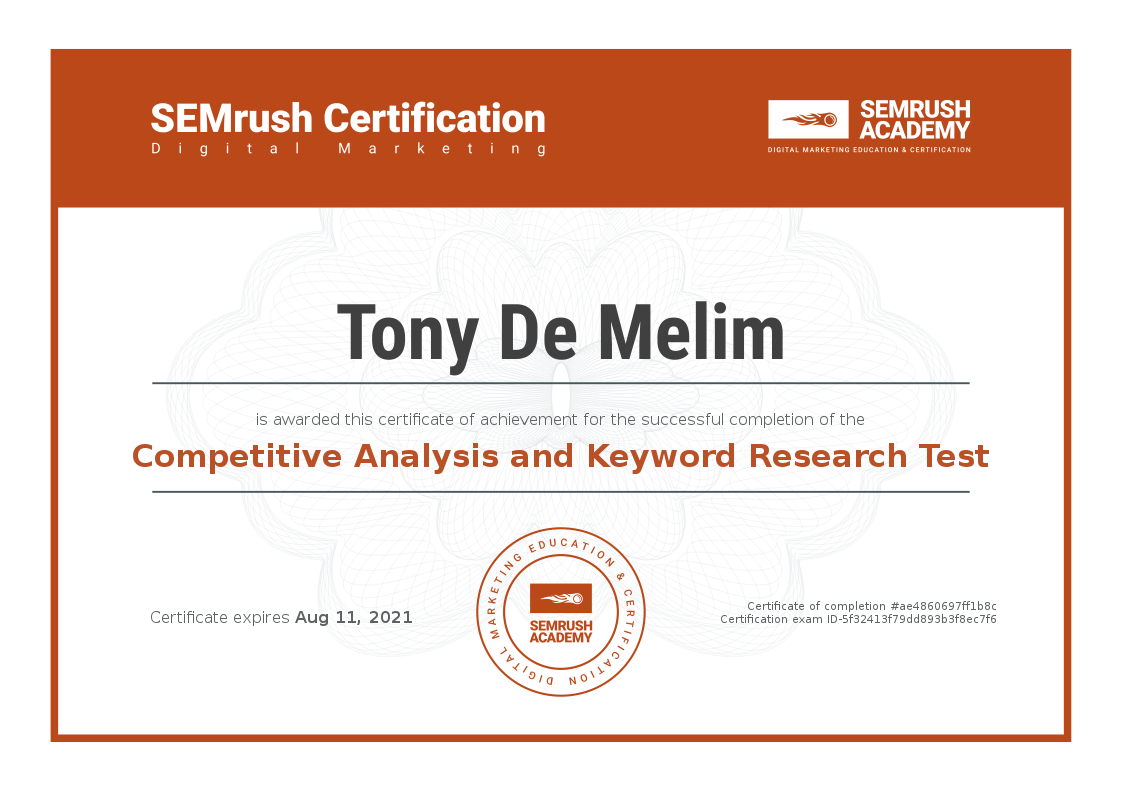 Competitive Analysis and Keyword Research Test