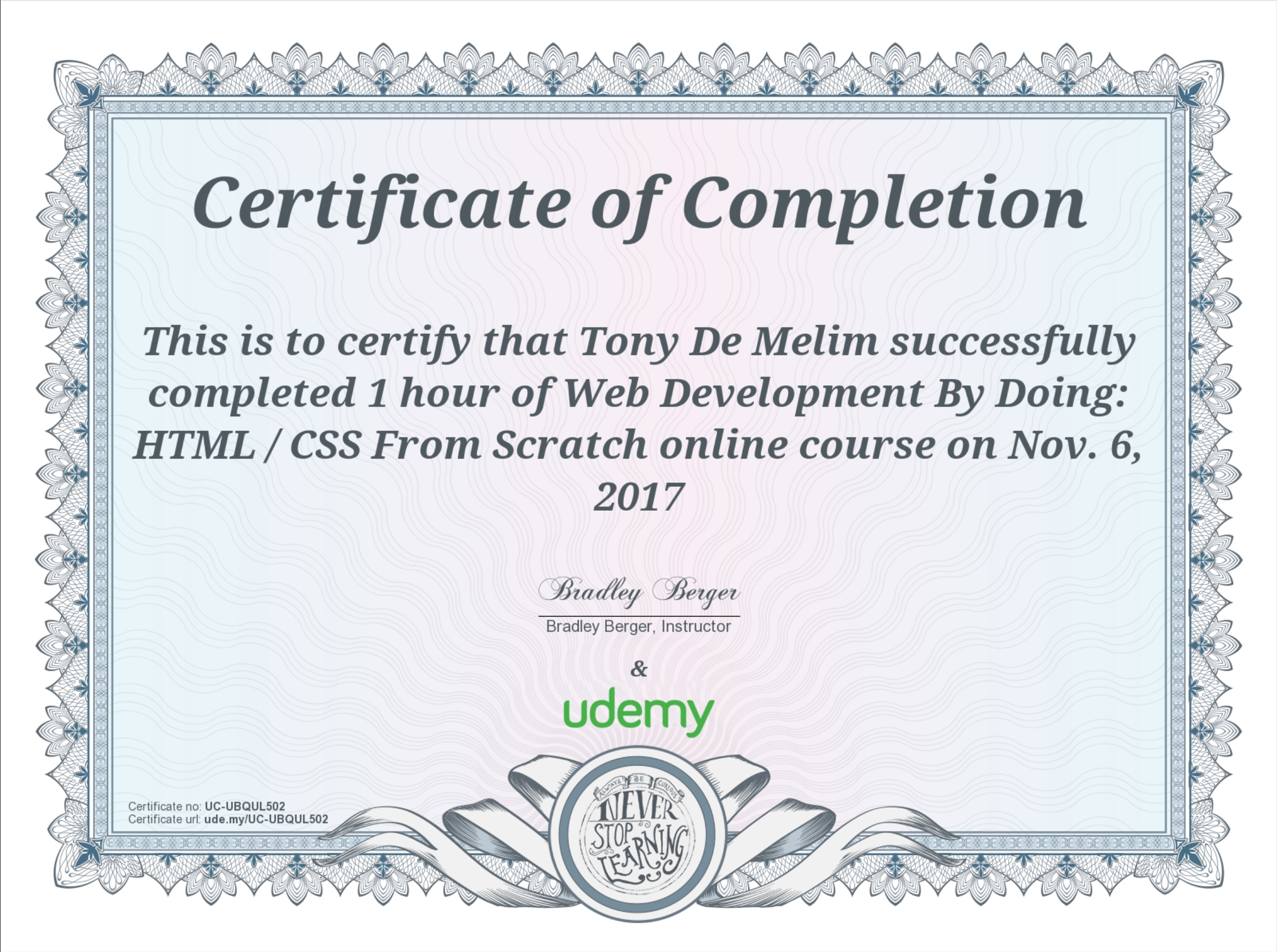 Udemy HTML & CSS Course